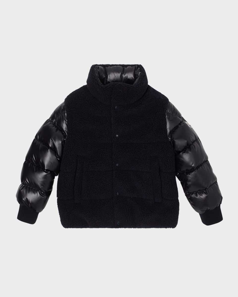 Boy's Tyler Combo Faux Fur Bomber Jacket, Size 4-6