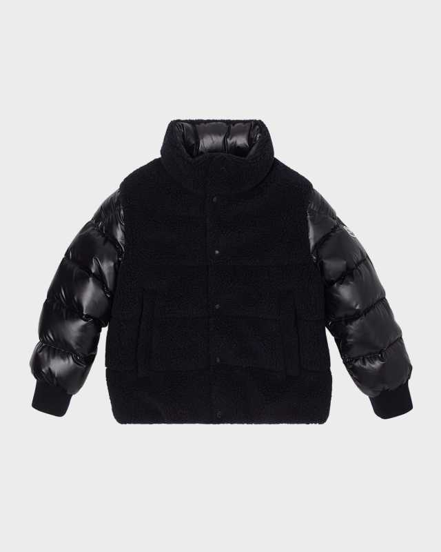 Boy's Tyler Combo Faux Fur Bomber Jacket, Size 4-6