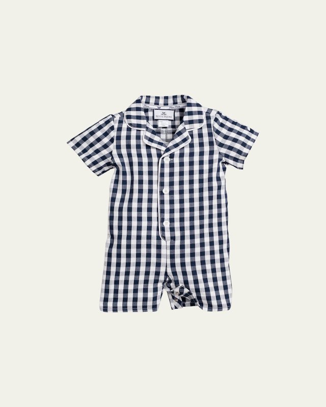 Girl's Gingham Check Romper, Size Newborn-24
