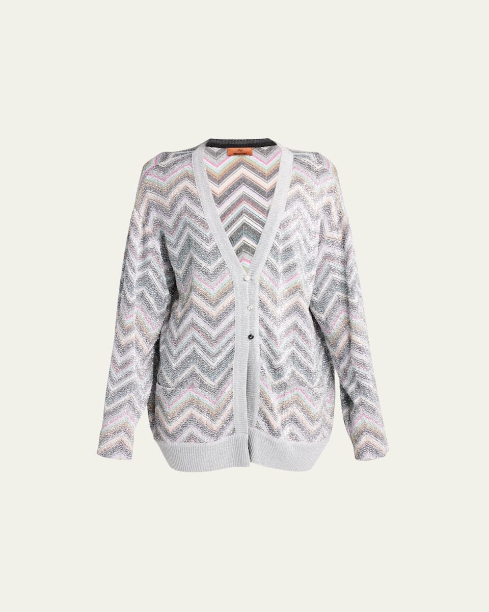 Zig-Zag Caperdoni Maxi Cardigan with Sequin Detail