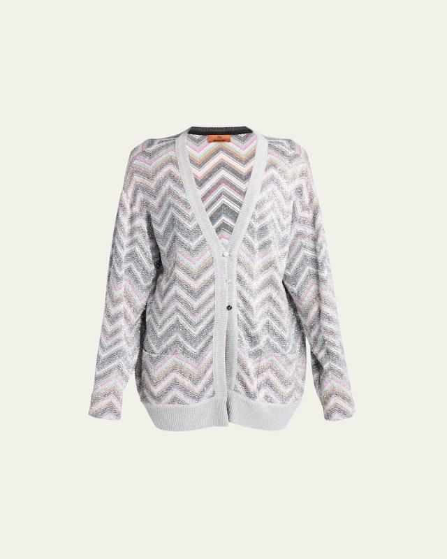 Zig-Zag Caperdoni Maxi Cardigan with Sequin Detail