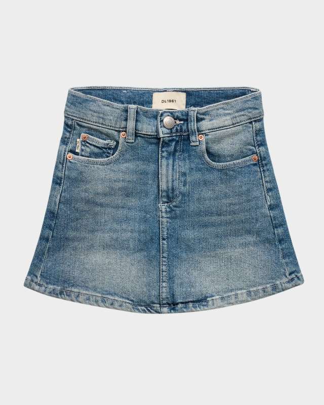 Girl's Jenny Denim Mini Skirt, Size 7-14