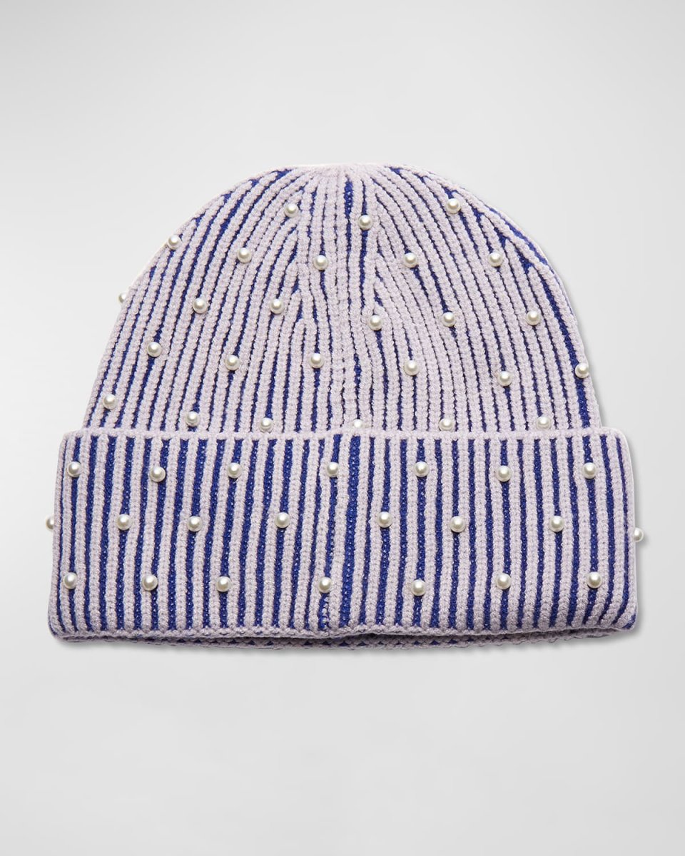 Pearly Sunday Stripe Beanie