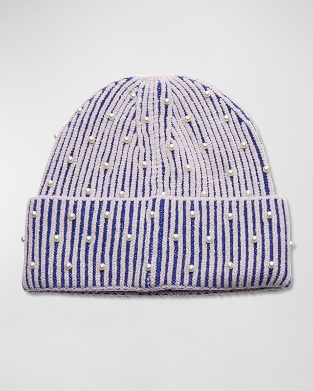 Pearly Sunday Stripe Beanie