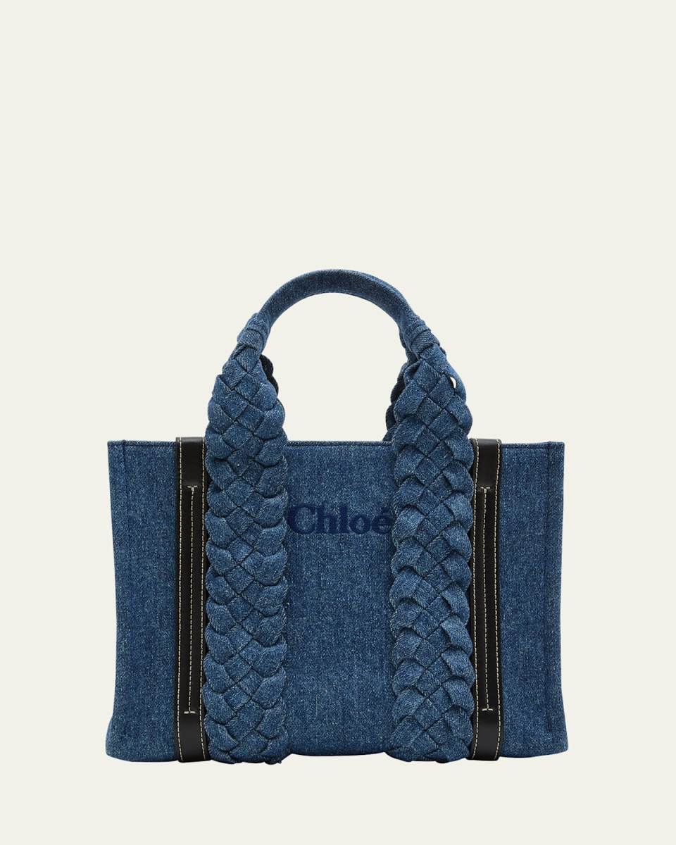 Woody Small Denim Shopper Tote Bag