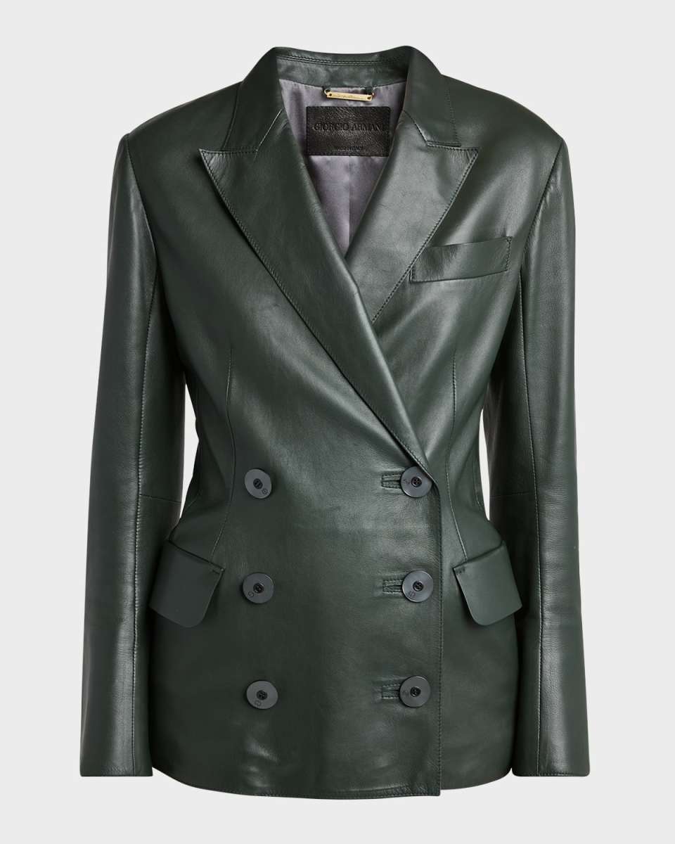 Tailored Leather Blazer Jacket