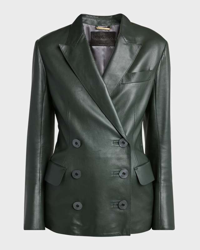 Tailored Leather Blazer Jacket
