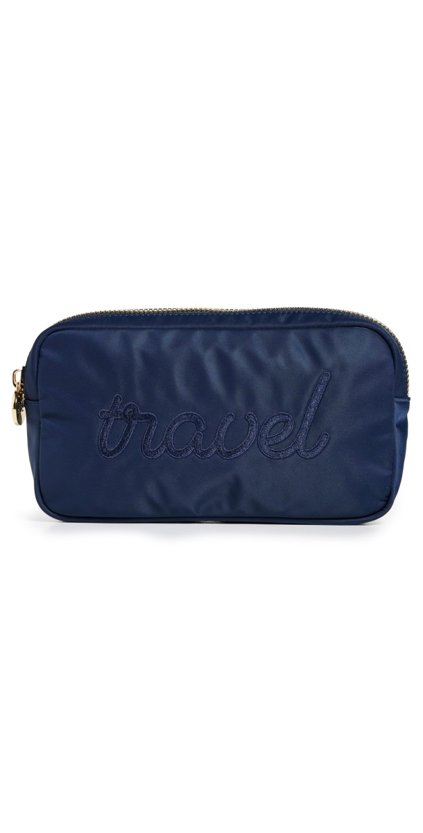 Stoney Clover Lane Travel Embroidered Small Pouch Sapphir