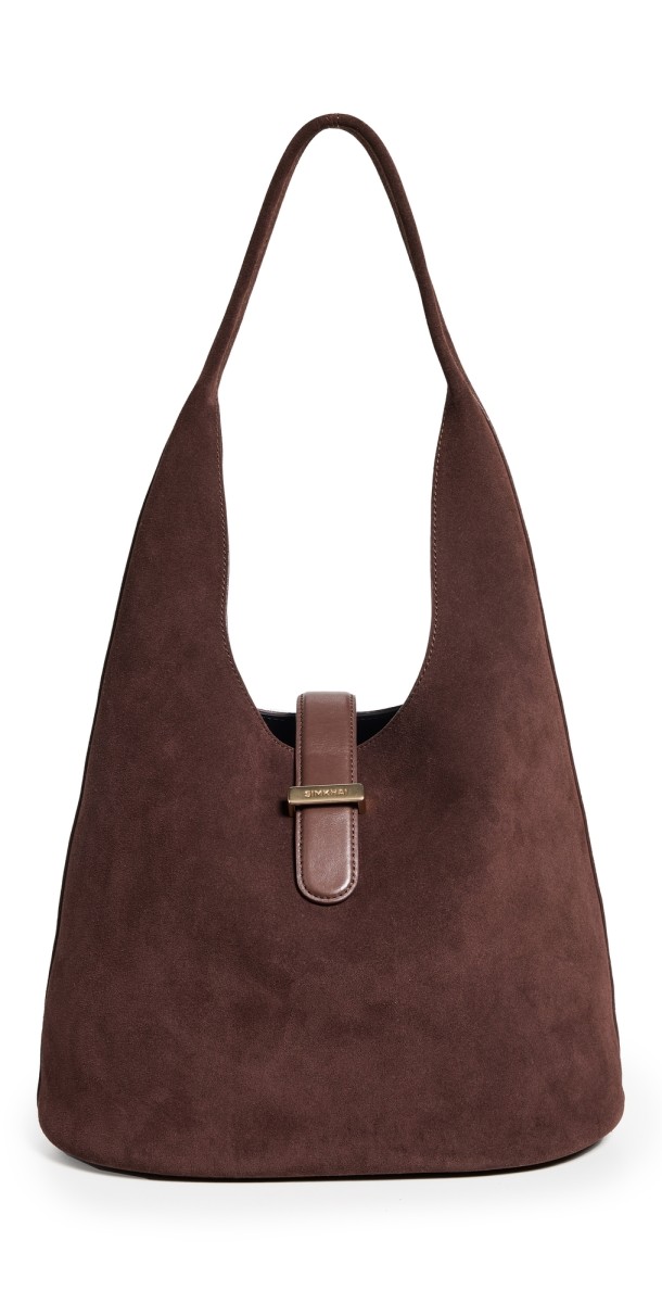 SIMKHAI Khai Suede Hobo Bag Cacao