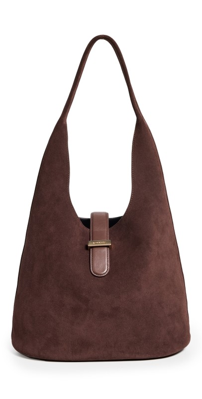 SIMKHAI Khai Suede Hobo Bag Cacao