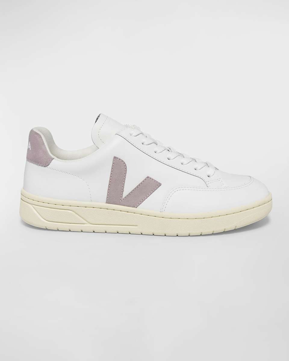 V-12 Mixed Leather Low-Top Sneakers