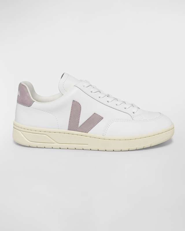 V-12 Mixed Leather Low-Top Sneakers