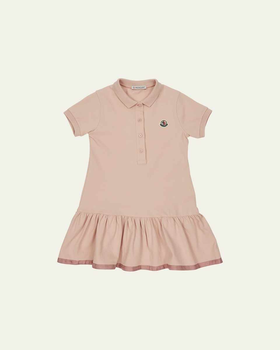 Girl's Logo Patch Polo Dress, Size 8-