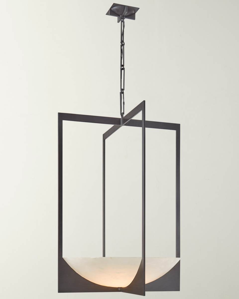 Michaela Large Chandelier In Aged Iron And Alabaster By Ralph Lauren Home