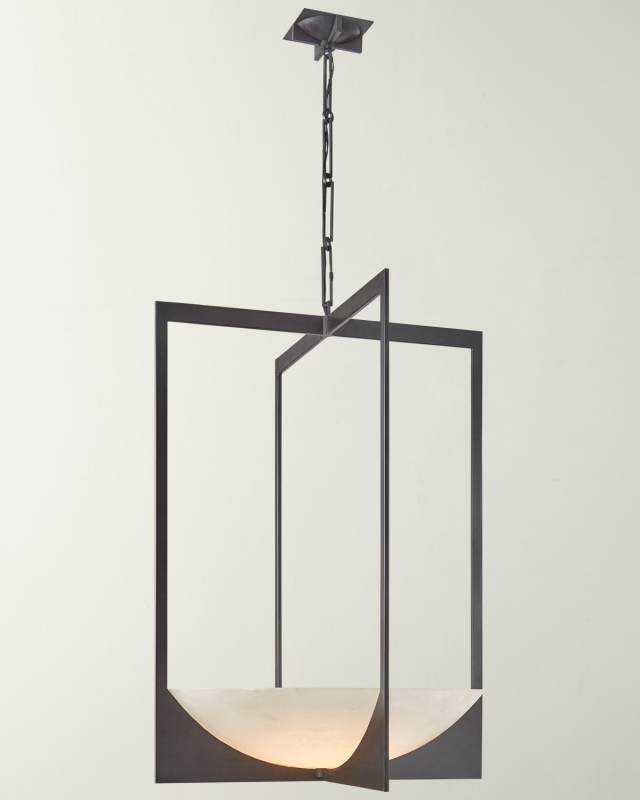 Michaela Large Chandelier In Aged Iron And Alabaster By Ralph Lauren Home