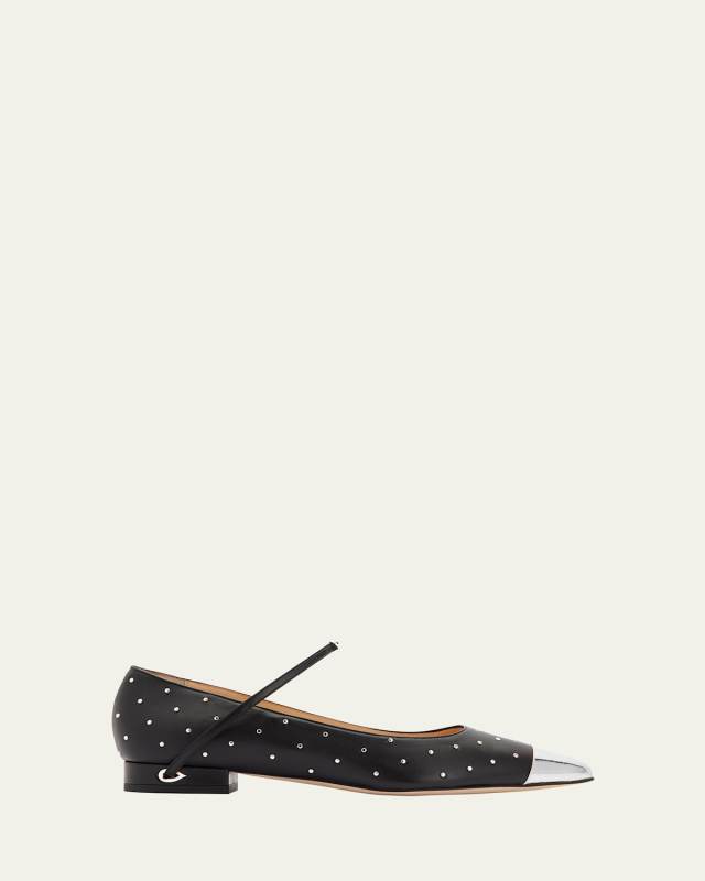 Lorenzo Bicolor Stud Ballerina Flats