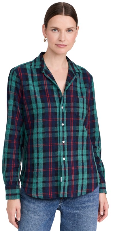 Frank & Eileen Relaxed Button-Up Shirt Large Navy/Red Plaid
