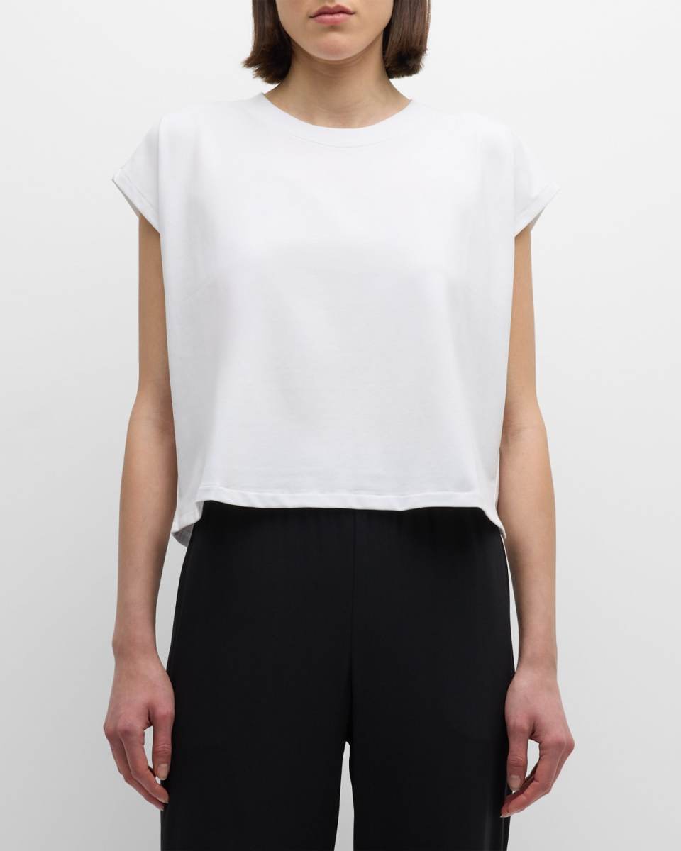 Cap-Sleeve Organic Cotton Jersey Shell