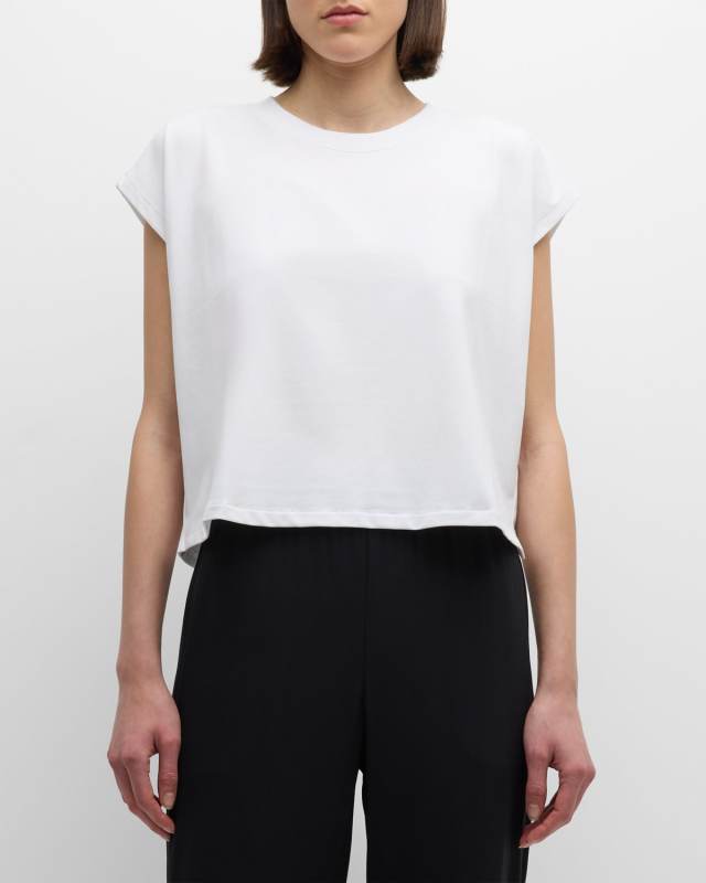 Cap-Sleeve Organic Cotton Jersey Shell