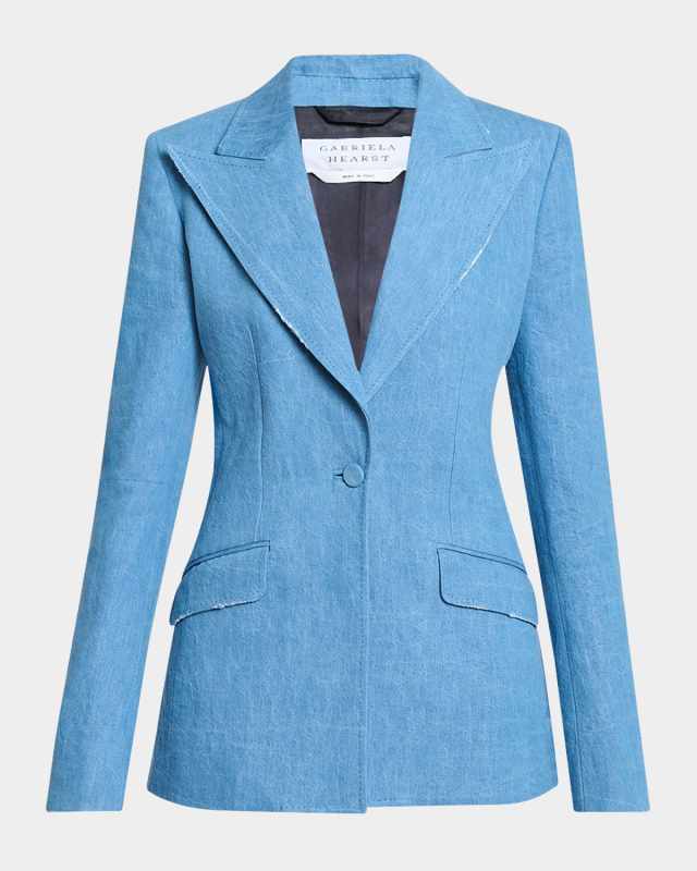 Leiva Denim Single-Breasted Blazer