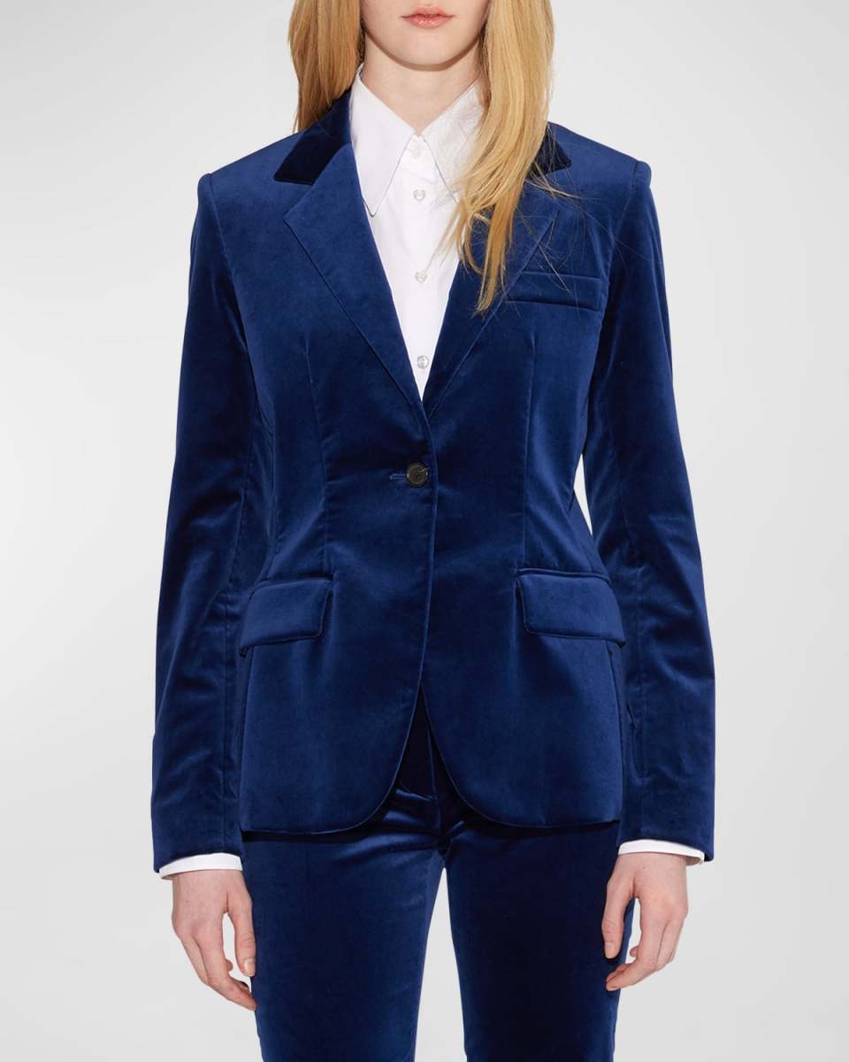 James Single-Breasted Velvet Blazer