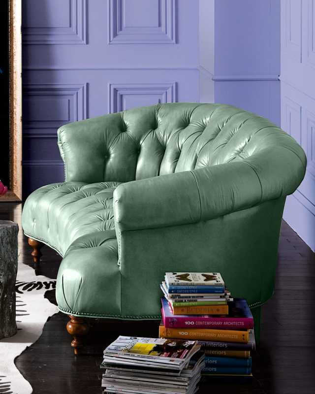 Teresa Tufted Leather Sofa, 71"