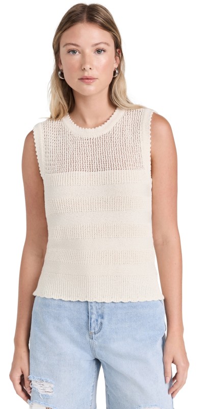 Joe's Jeans The Cameron Sleeveless Crochet Top Milk