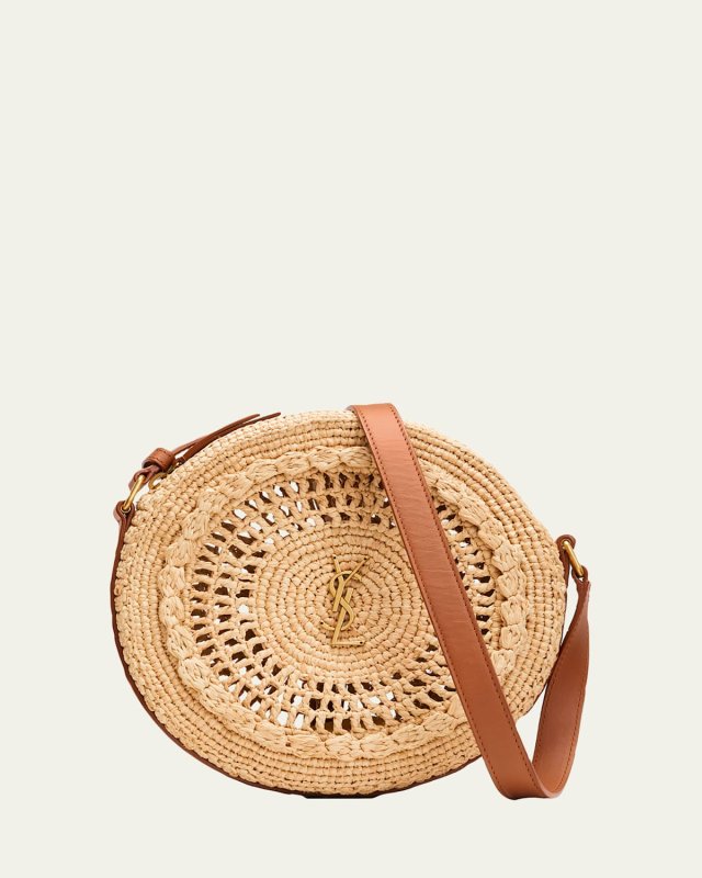 YSL Round Raffia Crossbody Bag