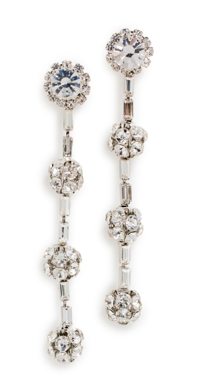 Kenneth Jay Lane Fire Ball Earrings Silver