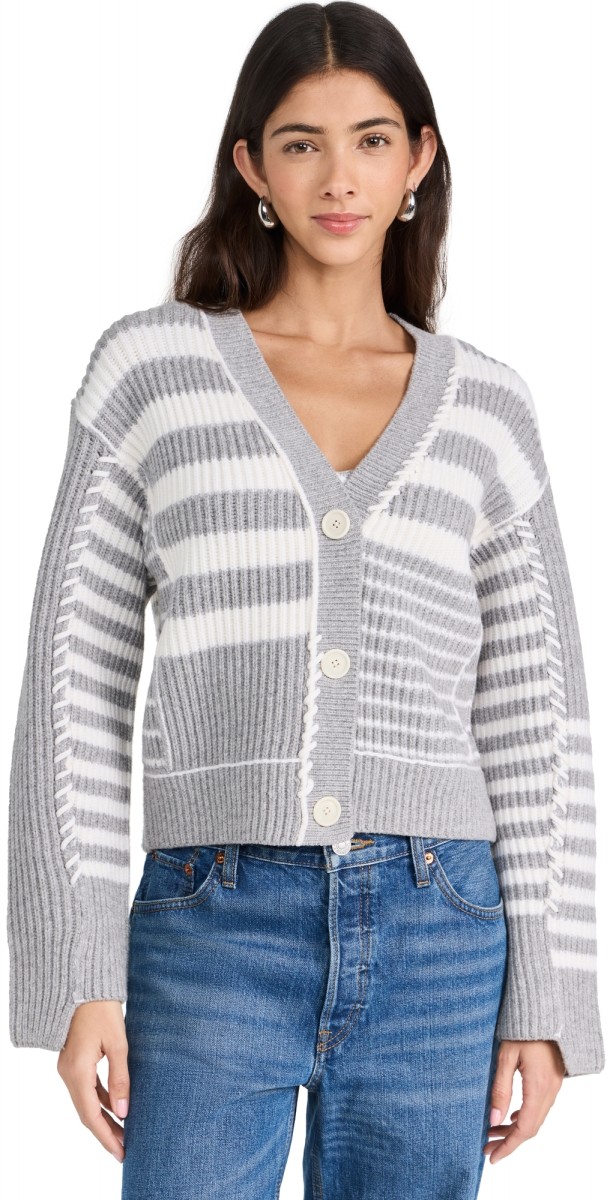 SIMKHAI Adara Cardigan Heather Grey Multi