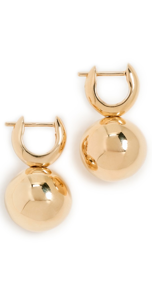 Annika Inez Pivot Sphere Hoops Gold
