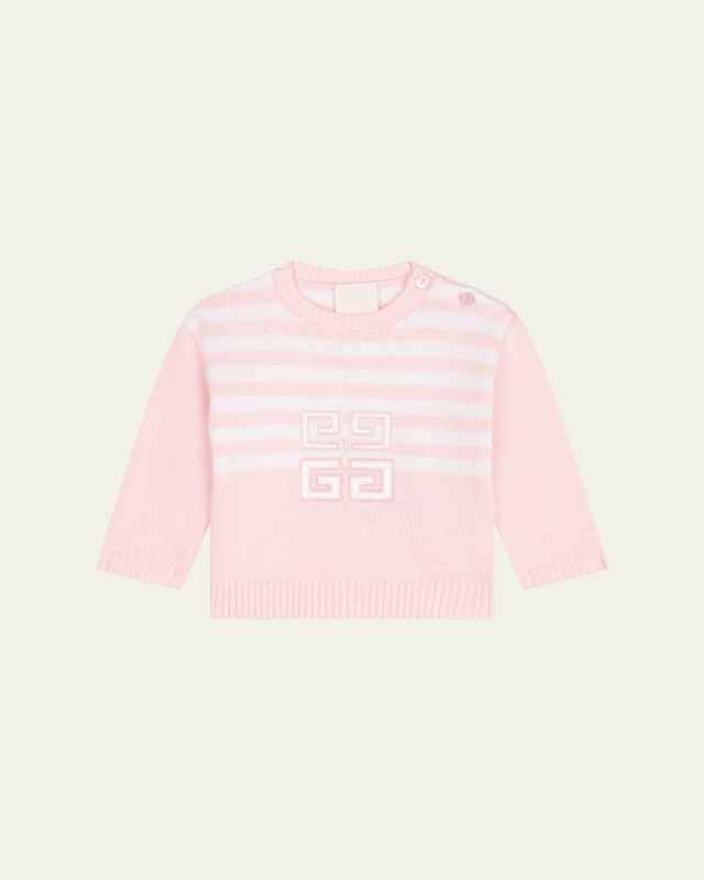 Girl's 4G Striped Sweater, Size 9M-3