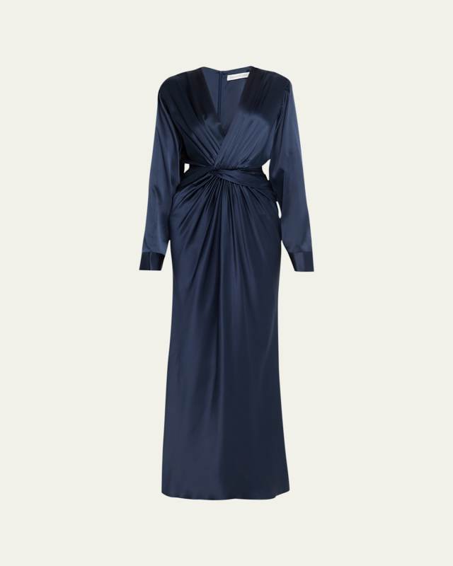 Triquetra Twist Silk Maxi Dress