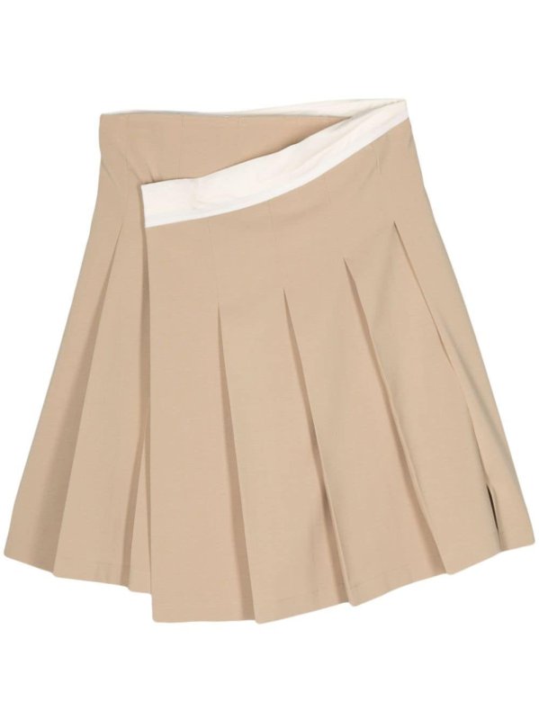 pleat-detail wrap skirt