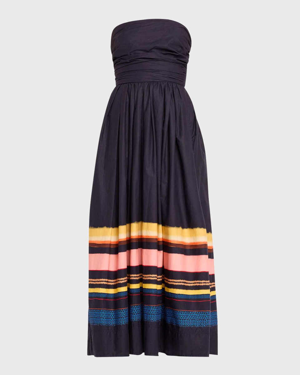 Tate Strapless Stripe Midi Dress