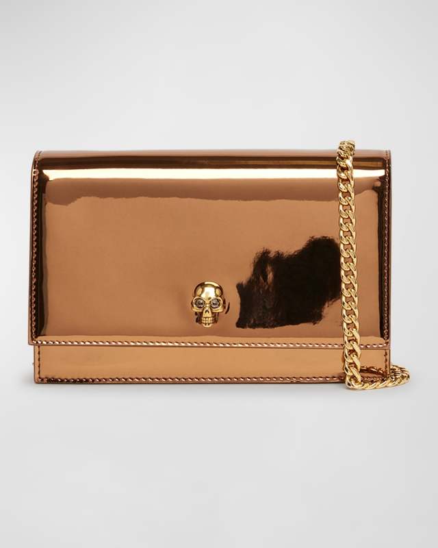 Small Metallic Skull Chain Shoulder Bag
