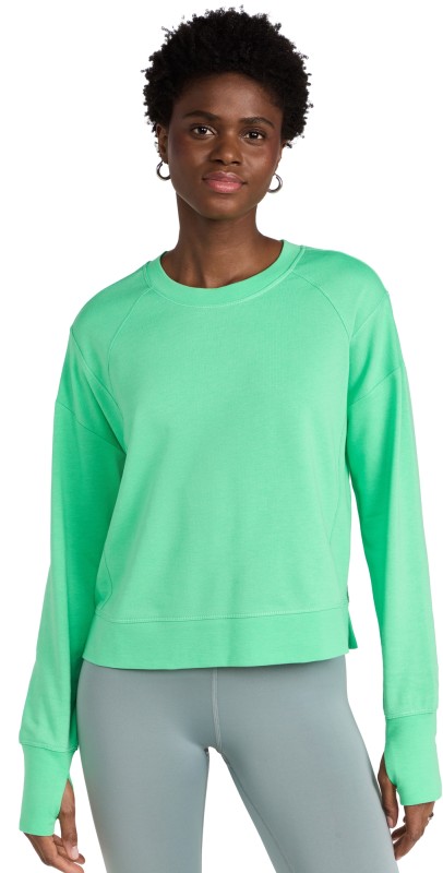 Sweaty Betty After Class Crop Sweatshirt Radiate Green