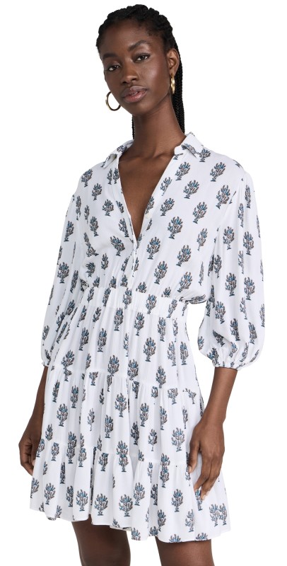 Playa Lucila Collared Dress Blue Print
