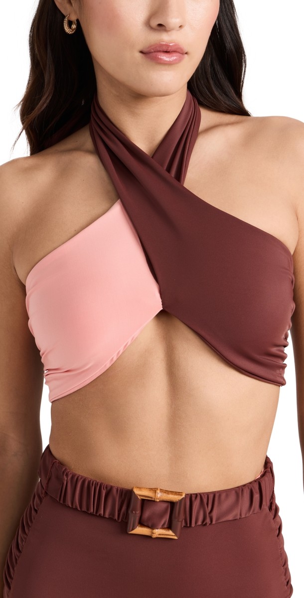 Johanna Ortiz Ginger Spice Bikini Top Tobacco/Pink