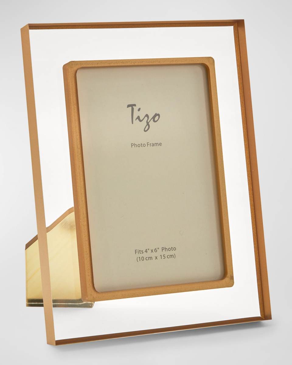 LUCITE FRAME W/BORDER, 4" x 6"