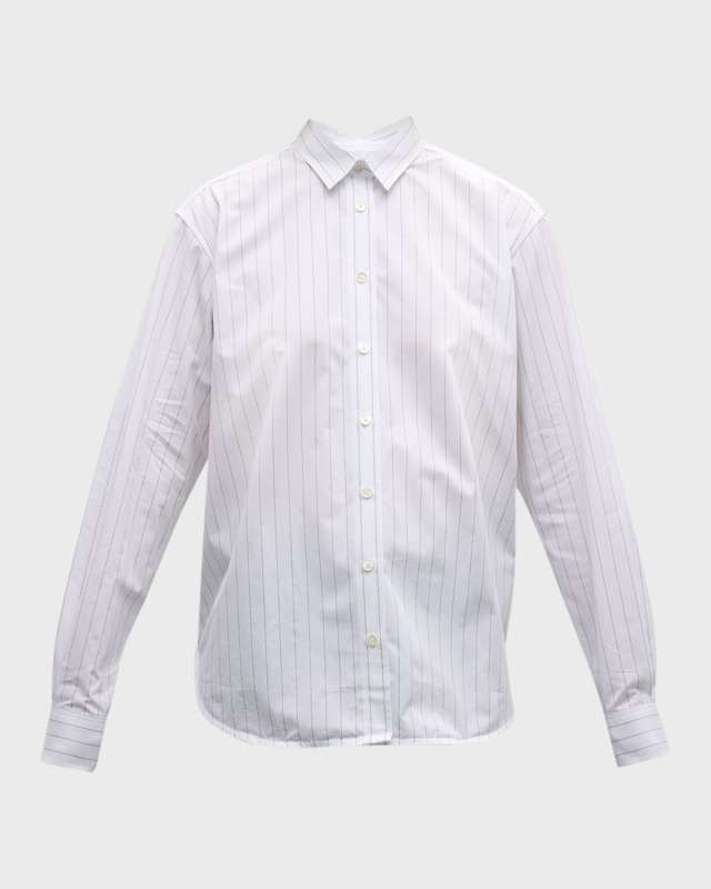 Signature Striped Collared Cotton Shirt