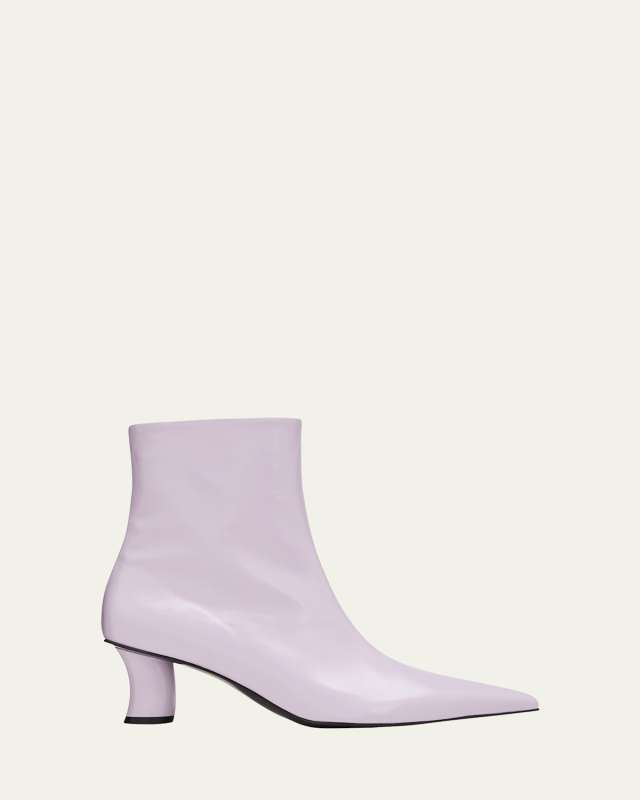 Calfskin Point-Toe Ankle Boots