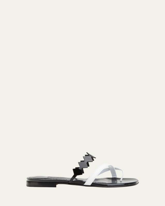 Sulfahi Bicolor Crisscross Flat Sandals