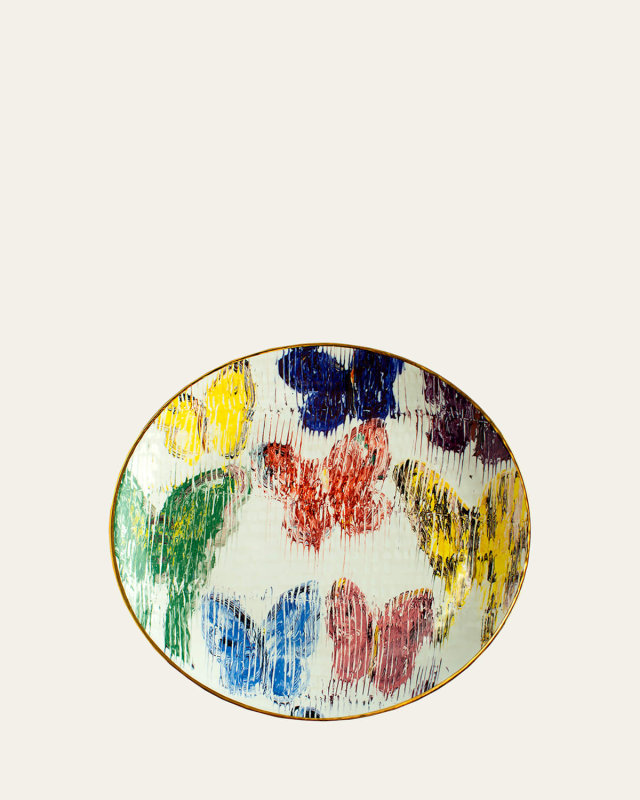 Butterfly Salad Plate with Gold Rim