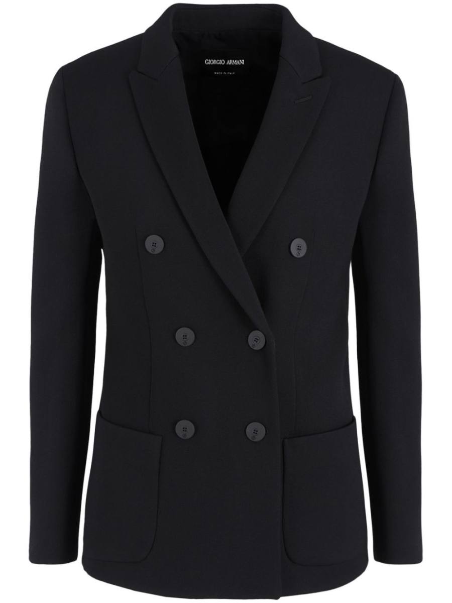 notched-lapels double-breasted blazer
