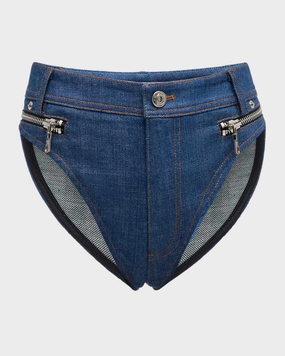 High-Rise Denim Hot Shorts