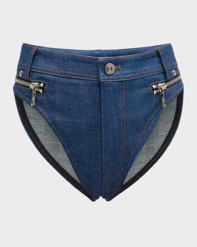 High-Rise Denim Hot Shorts