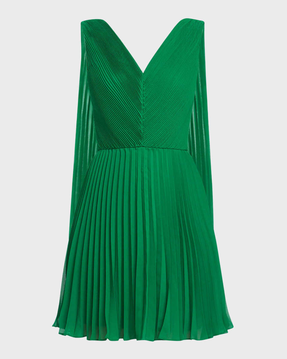 Pleated Cape Mini Dress