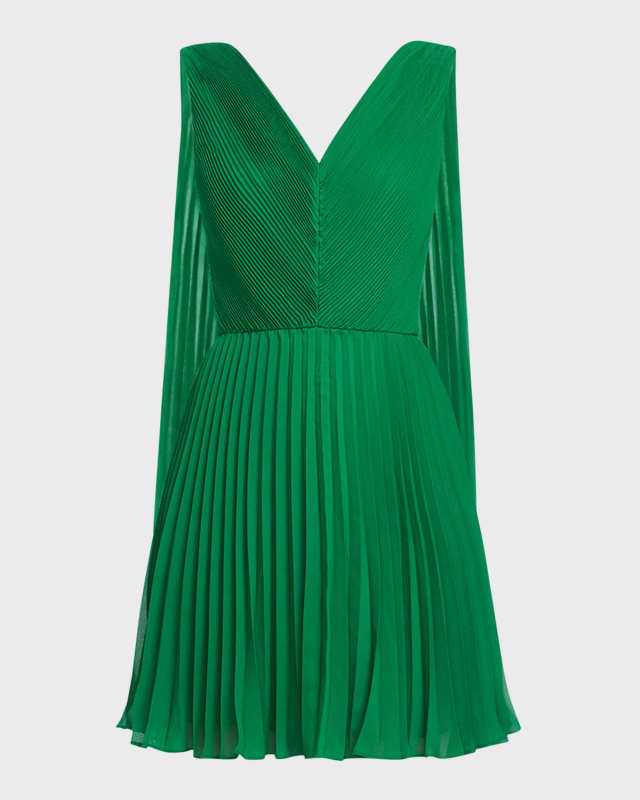 Pleated Cape Mini Dress