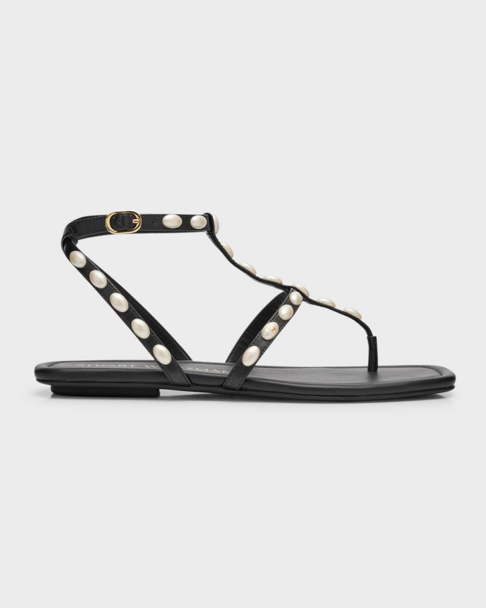 Pearlita Stud T-Strap Sandals